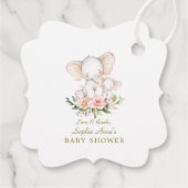 Niedliche Wasserfarbenlephant Girl Babydusche Geschenkanhänger (Rückseite)