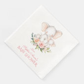 Niedliche Wasserfarbenlephant Girl Babydusche Serviette (Ecke)