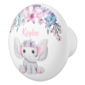 Niedliche Wasserfarbenlephe für Mädchen Keramikknauf (Rechts)