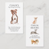 Niedliche Wasserfarbenleute Sitter Dog Walker Visitenkarte (Vorne/Hinten)