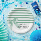 Niedliche WasserfarbenMinze Bow Babydusche Pappteller (Party)