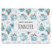 Niedliche Wasserfarbenmuster Whale Geburt Große Geschenktüte (Vorderseite)