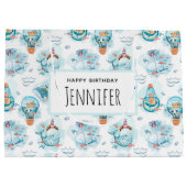 Niedliche Wasserfarbenmuster Whale Geburt Große Geschenktüte (Rückseite)