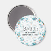 Niedliche Wasserfarbenmuster Whale Geburt Magnet (Vorderseite/Rückseite)