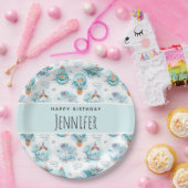 Niedliche Wasserfarbenmuster Whale Geburt Pappteller (Party)
