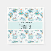 Niedliche Wasserfarbenmuster Whale Geburt Serviette (Vorderseite)