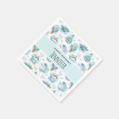 Niedliche Wasserfarbenmuster Whale Geburt Serviette (Ecke)