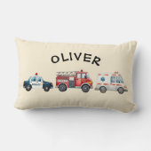 Niedliche Wasserfarbennotfahrzeuge Lendenkissen (Rückseite)