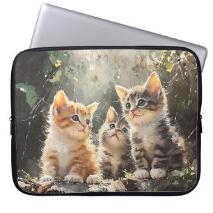 NIEDLICHE WASSERFARBENORANGE & BROWN TABBY KITTEN LAPTOPSCHUTZHÜLLE
