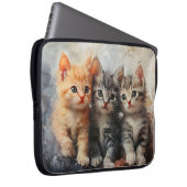 NIEDLICHE WASSERFARBENORANGE & BROWN TABBY KITTEN LAPTOPSCHUTZHÜLLE (Vorne Rechts)