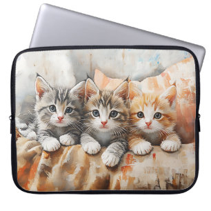 NIEDLICHE WASSERFARBENORANGE & BROWN TABBY KITTEN LAPTOPSCHUTZHÜLLE
