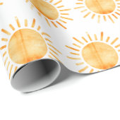 Niedliche Wasserfarbensonne Geschenkpapier (Rolleneckpunkt)