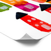 Niedliche Wasserfarbhäuser Poster (Ecke)