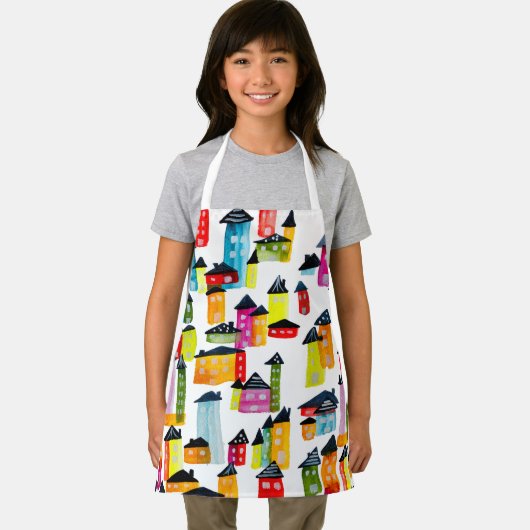 Niedliche Wasserfarbhäuser Schürze (Insitu)