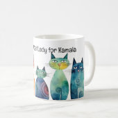 Niedliche Wasserfarbkatzen Kinderlose Katze Lady f Kaffeetasse (VorderseiteRechts)
