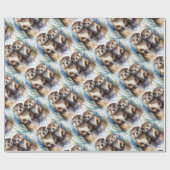 Niedliche Wasserfarbstoffe Tierwelt Natur Geschenkpapier (Flach)