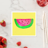 Niedliche Wassermelone Aquarellzeichnung Fruchtkun Serviette (Beispiel)