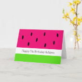 Niedliche Wassermelone Geburtstag Karte (Gelbe Blume)