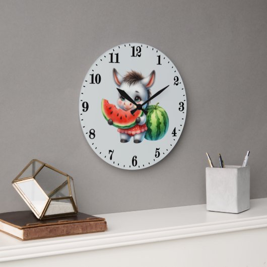 Niedliche Wassermelone Große Wanduhr (Büro)
