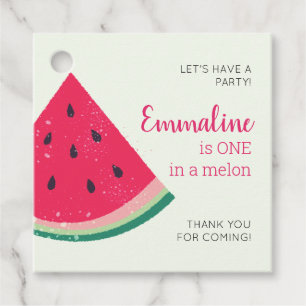 Niedliche Wassermelone im Melon 1. Geburtstag Geschenkanhänger