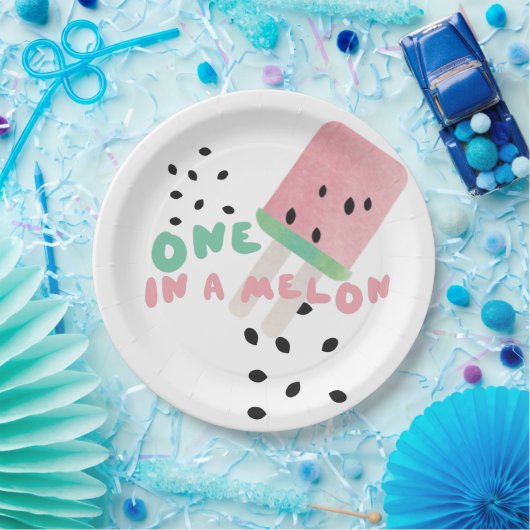 Niedliche Wassermelone im Melon Pappteller (Party)