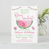 Niedliche Wassermelone in einem Melone Einladung (Stehend Vorderseite)