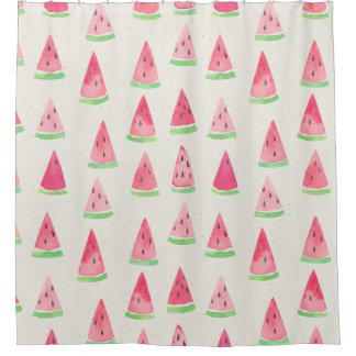 Niedliche Wassermelone: nahtloses Wasserfarbmuster Duschvorhang