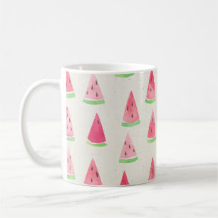Niedliche Wassermelone: nahtloses Wasserfarbmuster Kaffeetasse