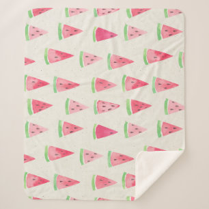 Niedliche Wassermelone: nahtloses Wasserfarbmuster Sherpadecke