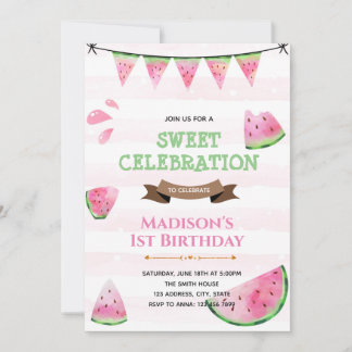 Niedliche Wassermelone-Party Einladung