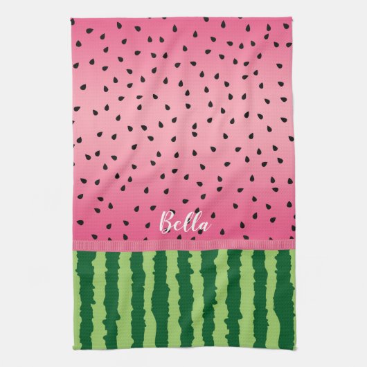 Niedliche Wassermelone Personalisiert Geschirrtuch (Vertikal)