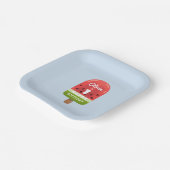 Niedliche Wassermelone Popsicle 1. Geburtstag Pappteller (Gewinkelt)