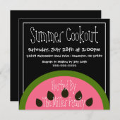 Niedliche Wassermelone Sommerliche GRILLEN Keksout Einladung (Vorne/Hinten)