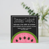 Niedliche Wassermelone Sommerliche GRILLEN Keksout Einladung (Stehend Vorderseite)