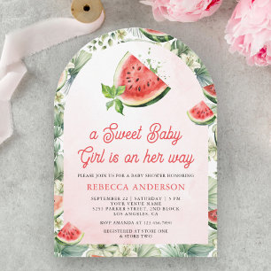 Niedliche Wassermelone Sweet Baby Girl Arch Babydu Einladung
