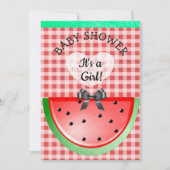 Niedliche Wassermelone Themed Girl's Baby Dusche Einladung (Vorderseite)