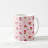 Niedliche Wassermelone und Popsikel Nahtloses Must Kaffeetasse (VorderseiteRechts)