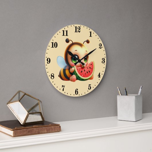 Niedliche Wassermelonen Große Wanduhr (Büro)