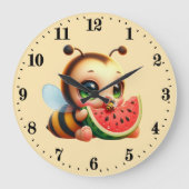 Niedliche Wassermelonen Große Wanduhr (Vorderseite)