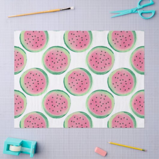 Niedliche Wassermelonen im Weißen Deko Seidenpapier (Basteln)
