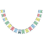 Niedliche Wassertiere Aquarell Kinderdusche Wimpelkette (Alle)