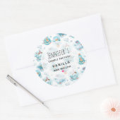 Niedliche Wasserwale Wasserfarbenkanddel oder -sei Runder Aufkleber (Umschlag)