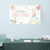 Niedliche Watercolor Bunny Gender Neutral Baby Dus Banner (Messeveranstaltung)