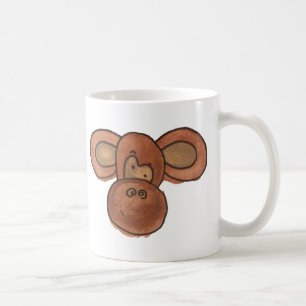Niedliche Watercolor-Cartoon-Affe-Kaffee-Tasse Kaffeetasse