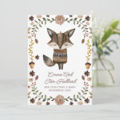 Niedliche Watercolor Fox Schwangerschaft Ankündigung (Stehend Vorderseite)