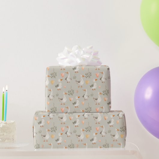 Niedliche Watercolor Gänse Wrapping Paper Roll Geschenkpapier (Partygeschenke)