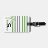 Niedliche Watercolor Grüne Bow Streifen Gepäckanhänger (Vorderseite horizontal)