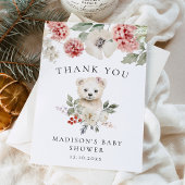 Niedliche Watercolor Polar Bear Winter Babydusche Dankeskarte