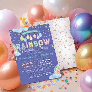 Niedliche Watercolor Rainbow Geburtstagsparty Einl Einladung