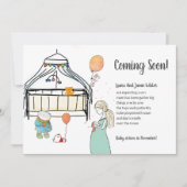 Niedliche Watercolor Schwangerschaft Baby Boy Schw Ankündigung (Vorderseite)